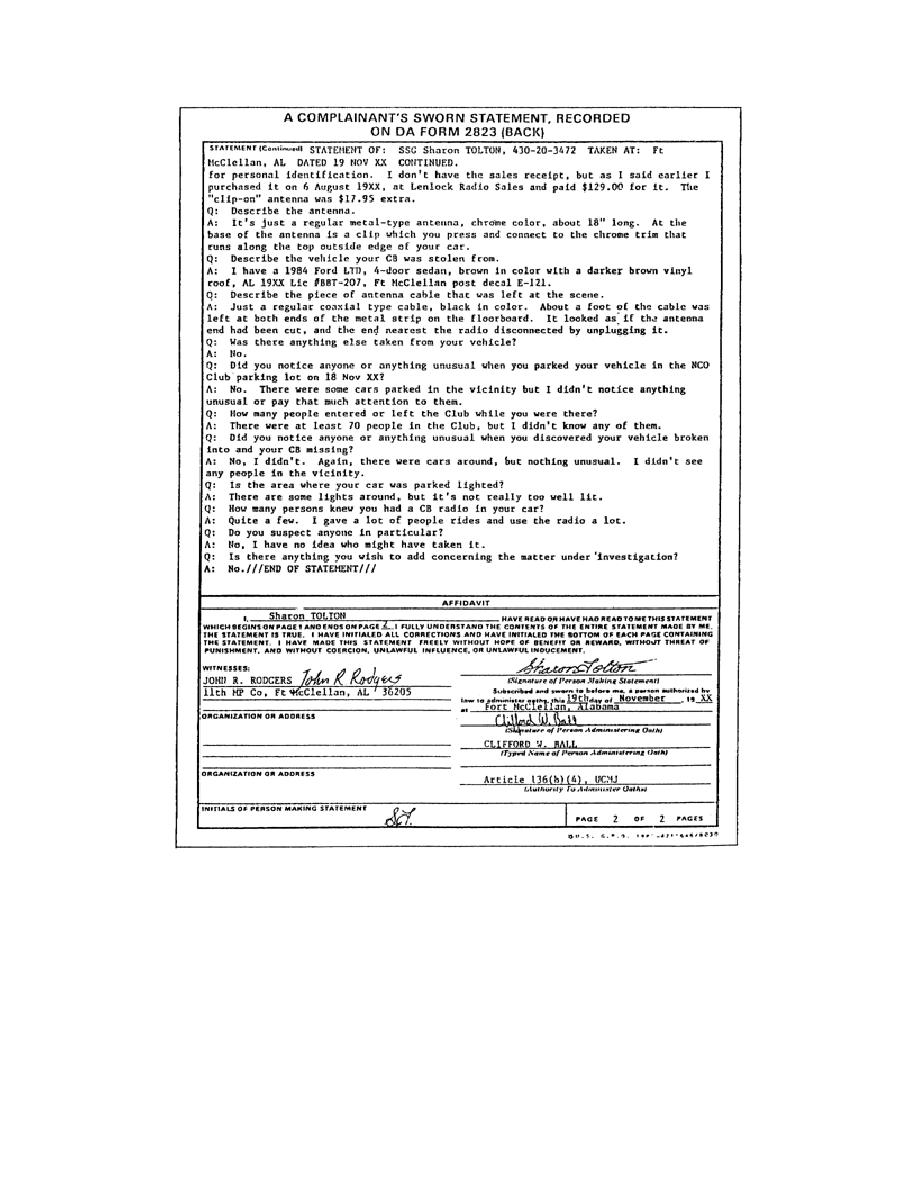 Fillable Da Form 2823 Da Form 2823 Download Fillable Pdf Sworn Porn Sex Picture 9231