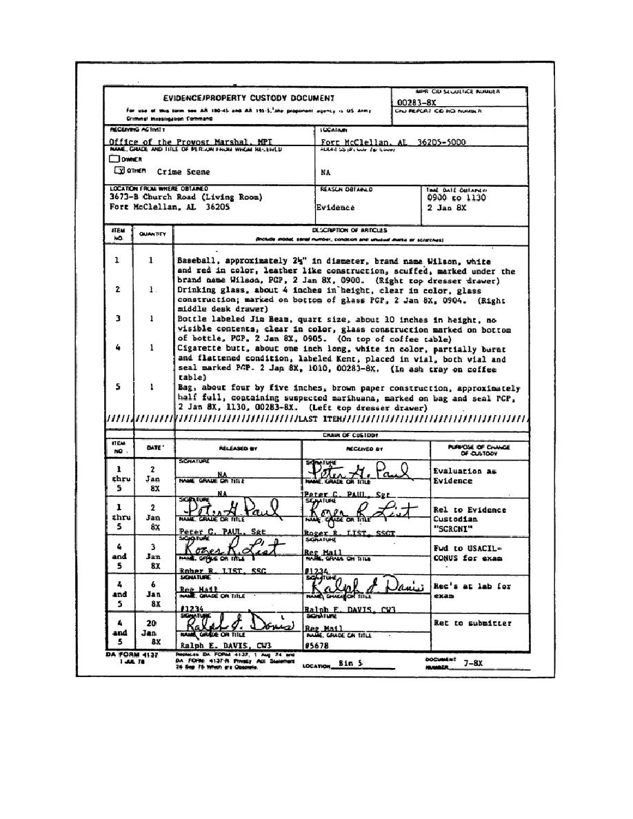 Figure 7 2 Evidence Property Custody Document Figure 7 2 Evidence Property Custody Document